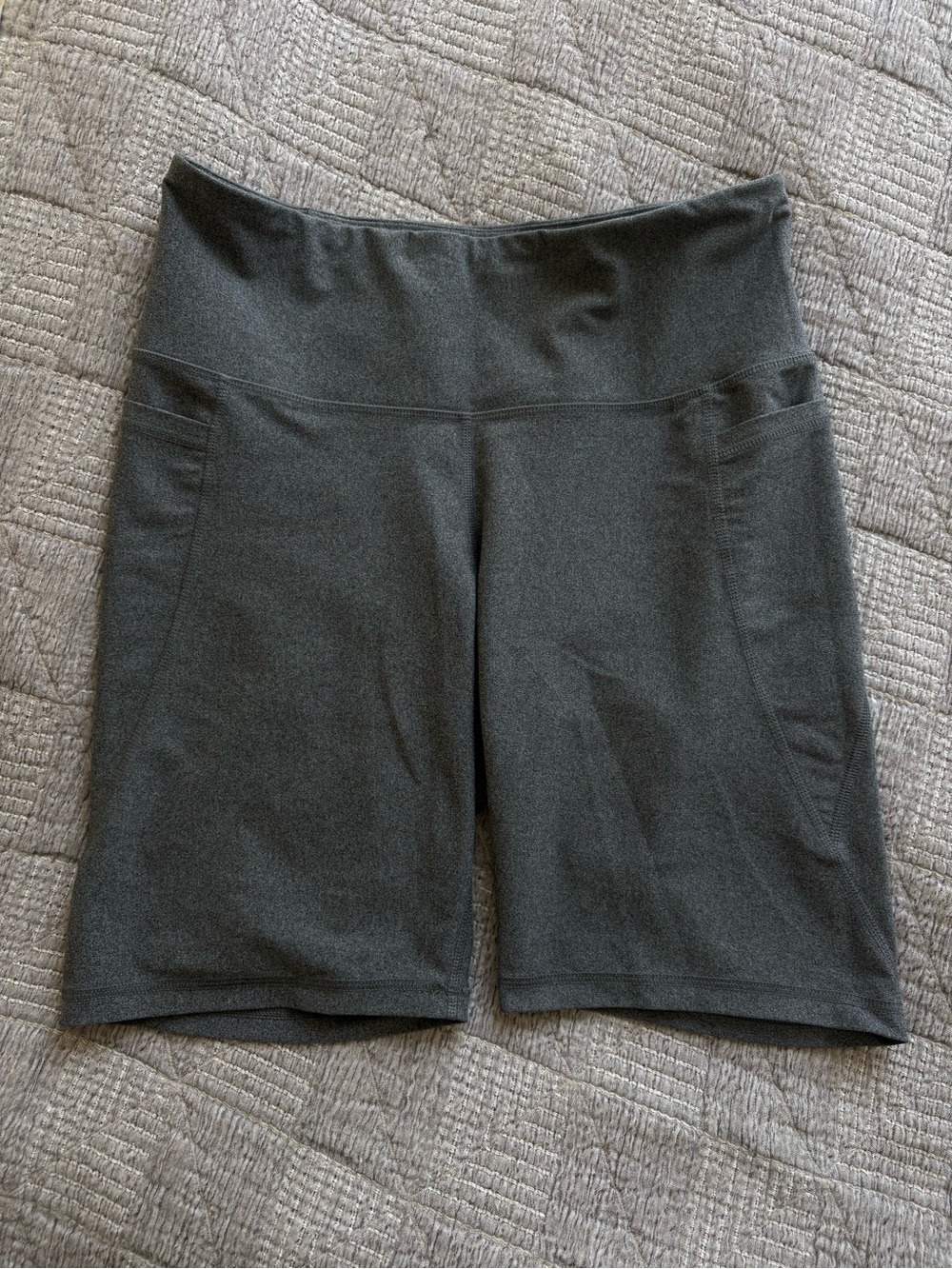 Women's High-Waist Gray Active Biker Shorts